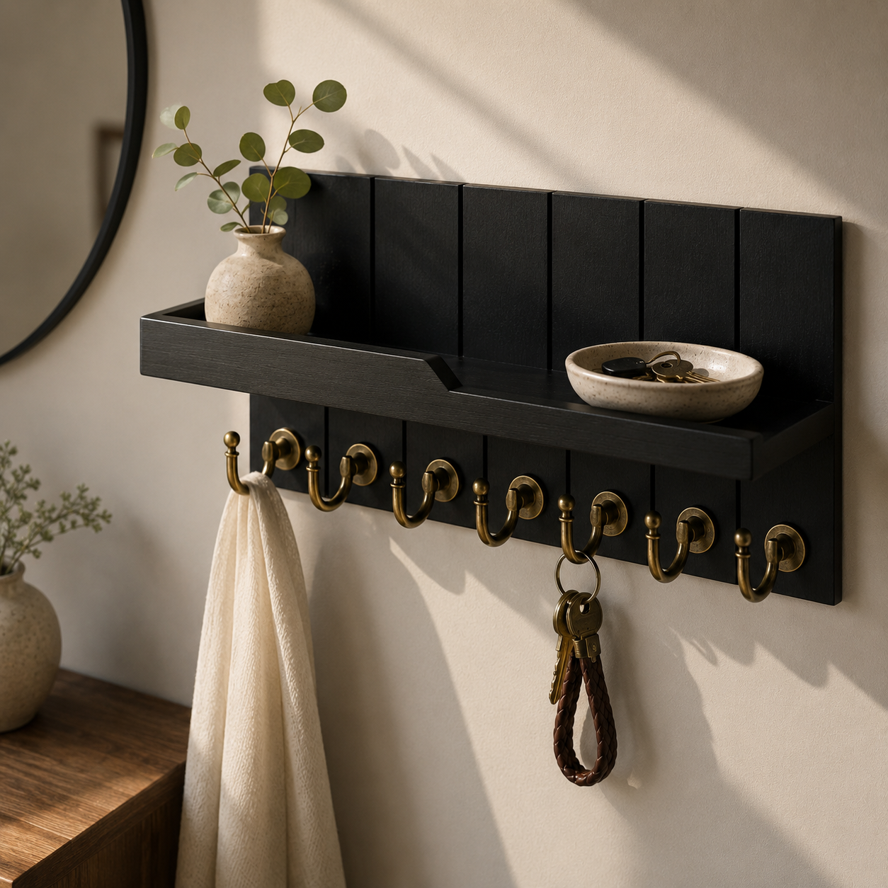 Arno Wall-Mounted Coat Rack & Shelf