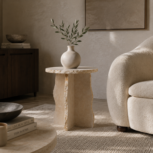 Sora Cave Marble Side Table