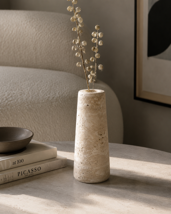 Talia Travertine Vase