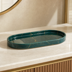 Oval Marble Vanity Tray