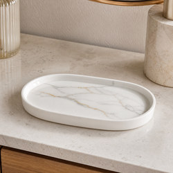Oval Marble Vanity Tray