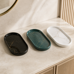 Oval Marble Vanity Tray