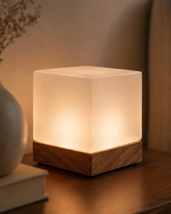 Eden Glass Wood Table Lamp