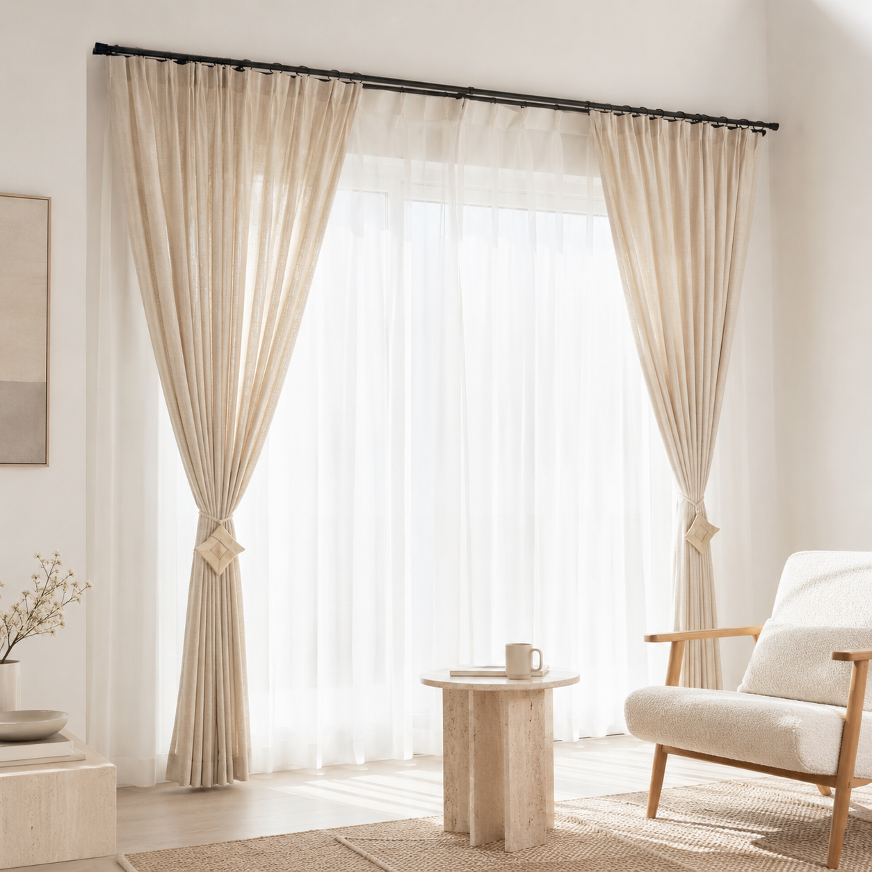 Kyra Linen Half Shade Curtain