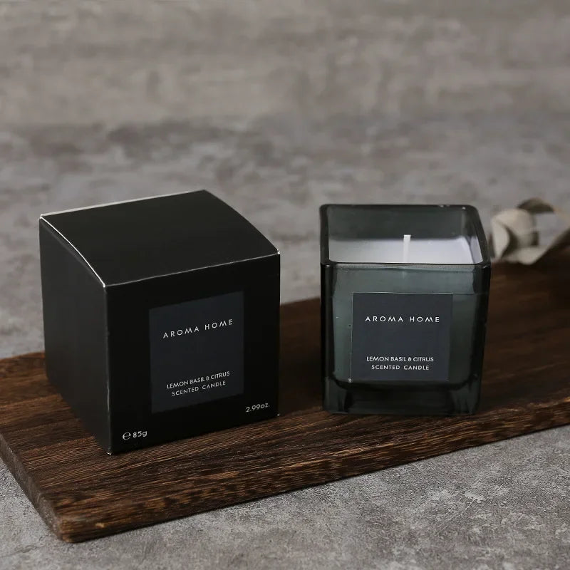 Square Glass Jar Candle
