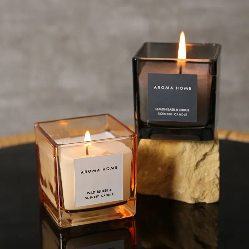 Square Glass Jar Candle