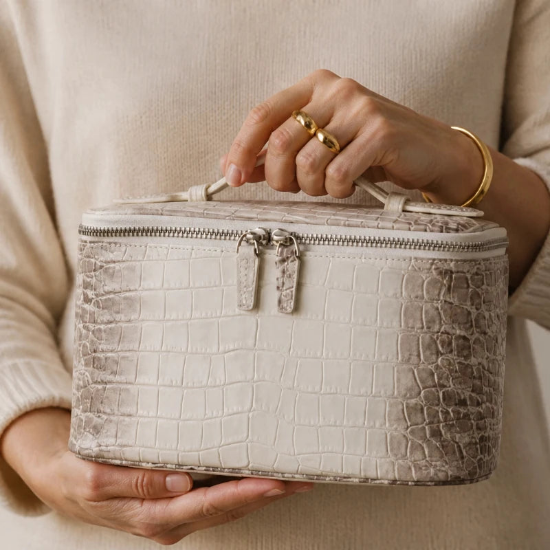 Embossed Leather Vanity Case