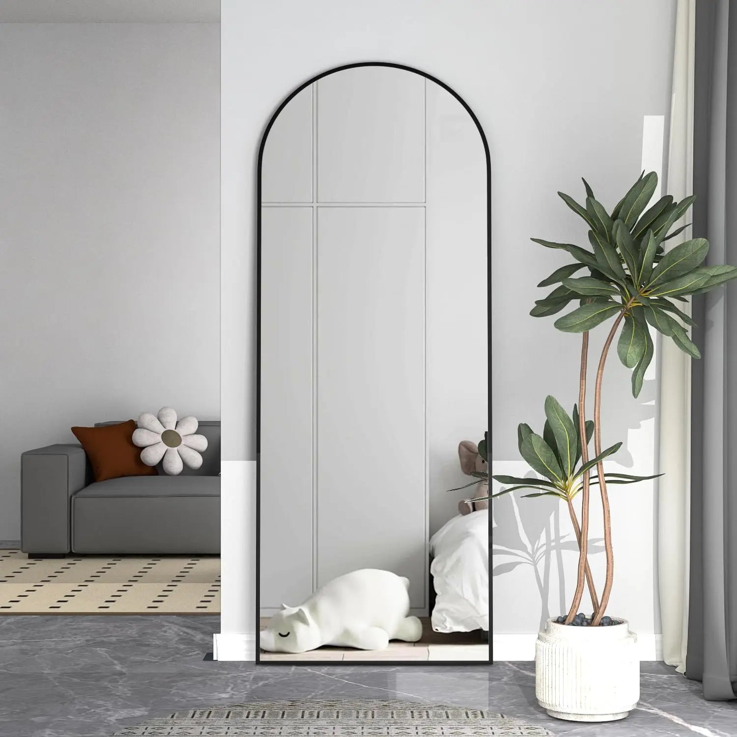 Large Arched Floor Mirror