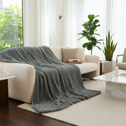 Aure Striped Faux Fur Throw